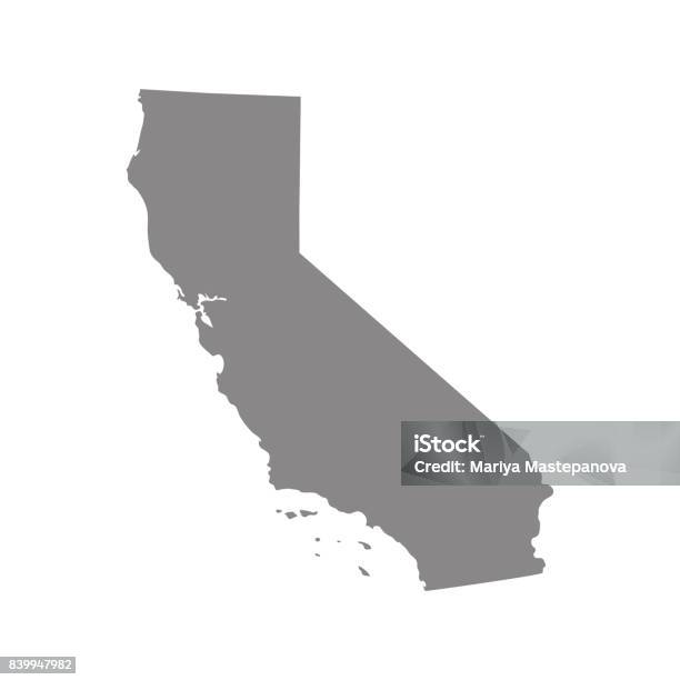 Map Of The Us State Of California Stock Illustration - Download Image Now - California, Shape, Icon Symbol