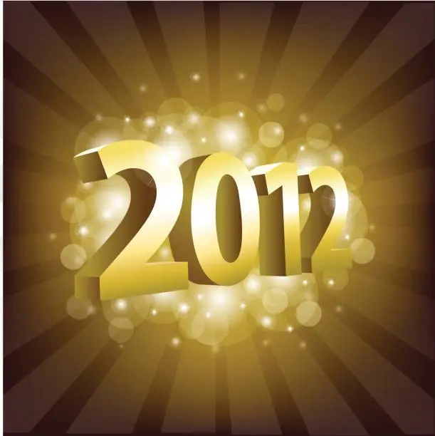 Vector illustration of 2012 Year