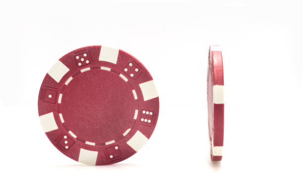 istock Red poker chip isolated on white 839961662