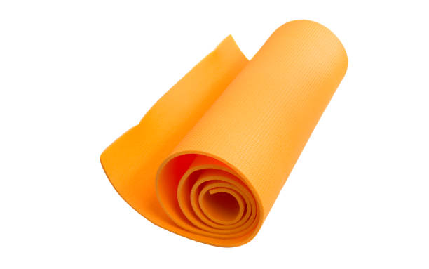 istock yellow yoga mat isolated 839962690