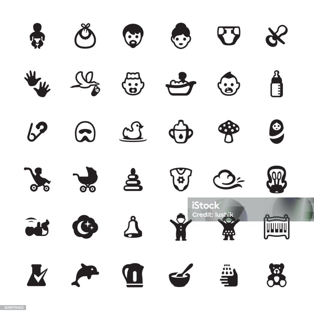 Babies and Baby Goods - icons set Baby Goods - Ultimate icons pack #22 Icon Symbol stock vector