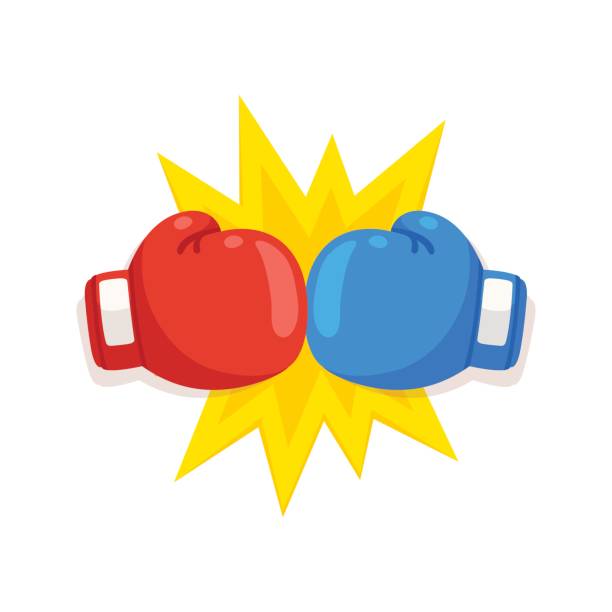 illustrazioni stock, clip art, cartoni animati e icone di tendenza di icona di combattimento dei guanti da boxe - boxing glove boxing glove symbol