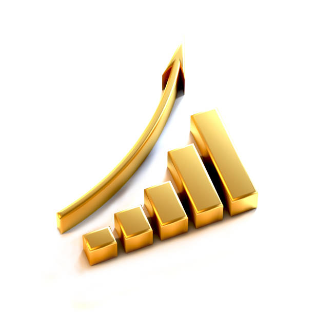 istock 3d Business Growth Bar Graph Curve. Rendering illustration 839985516
