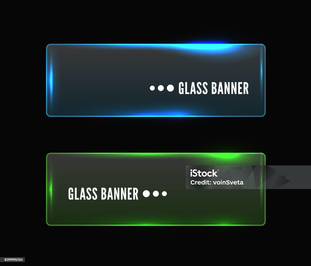 Modern Banner Transparent Vector Modern Transparent Glass Banner Set Stock Illustration ...