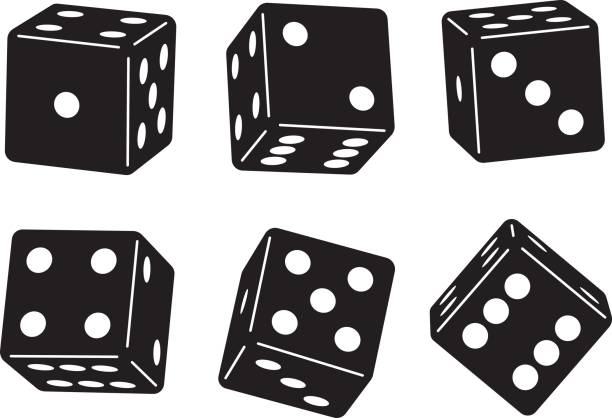 würfel-set - dice cube number 6 luck stock-grafiken, -clipart, -cartoons und -symbole