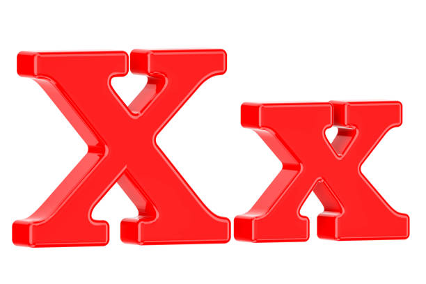 istock English red letter X, 3D rendering isolated on white background 839995582