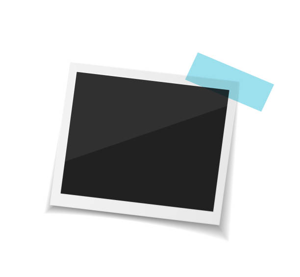 Remember every moment. Set Vector polaroid photos sticked down with paper tape. Retro fotos on white background. Remember every moment. Vector polaroid photo sticked down with paper tape. Empty retro photos on white background. vintage photobooth strip stock illustrations