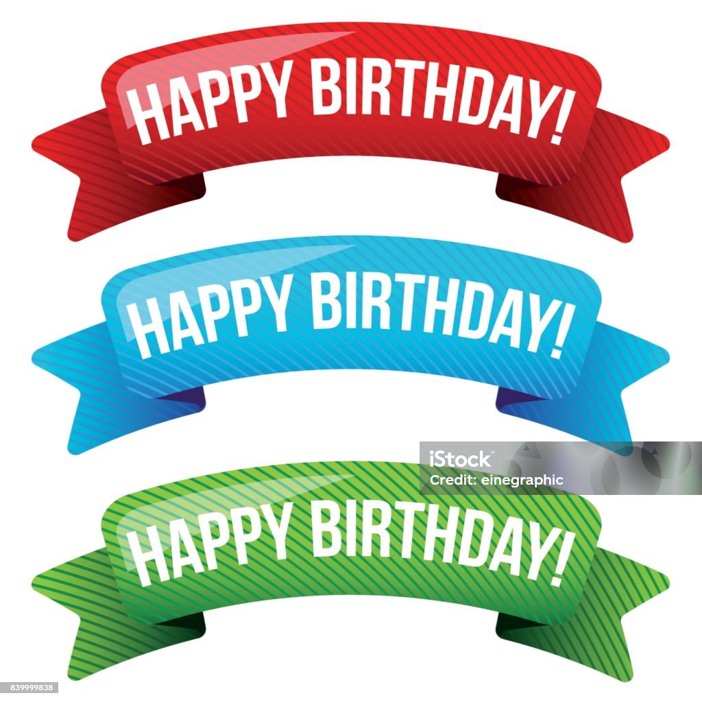 Colorful Happy Birthday Ribbons. Eps10 Vector. Royalty Free SVG, Cliparts,  Vectors, and Stock Illustration. Image 93390845.