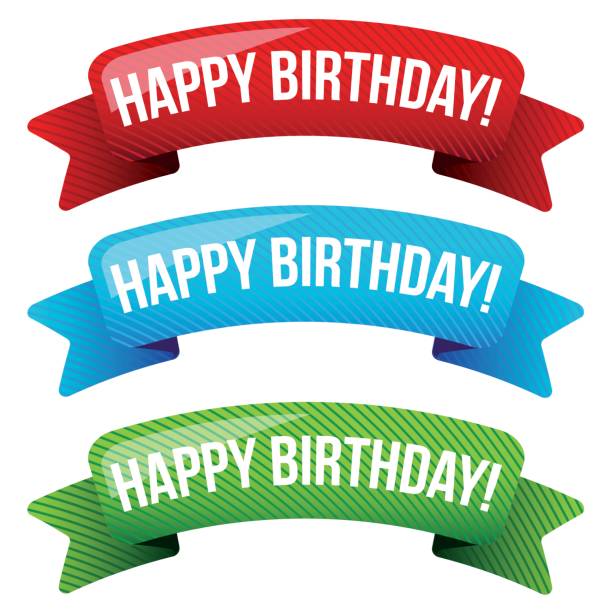 Happy Birthday Vector Ribbon Stock Illustration - Download Image Now -  Backgrounds, Banner - Sign, Design - iStock