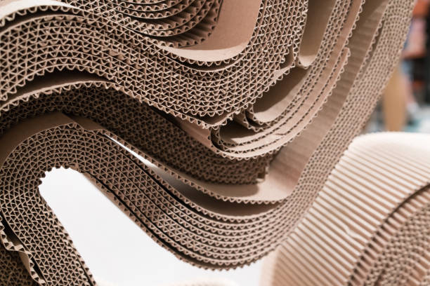 Roll of wavy craft paper folded in random