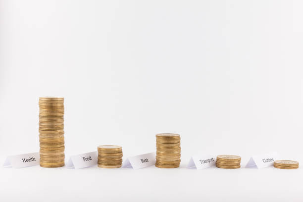 istock Big expenses on health. Coin stacks isolated 840009062