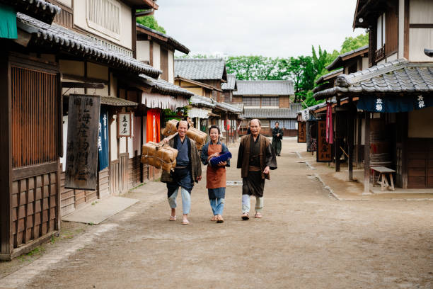 istock Peasants in Japanese village 840015438