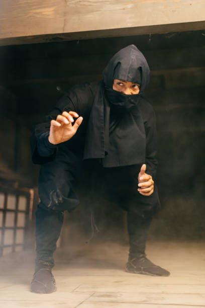 istock Ninja and samurai in Japanese traditional village 840015696