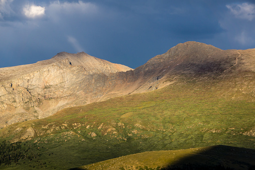 The hiking trail to the summit of Mount Bierstadt, one of Colorado's most popular 14ers.