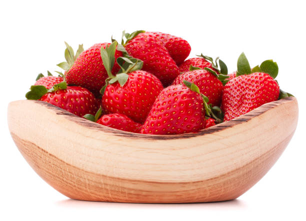istock Strawberries in wooden bowl cutout 840030790