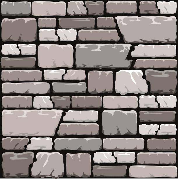 ilustrações de stock, clip art, desenhos animados e ícones de grey stone wall background - textured stone gray green