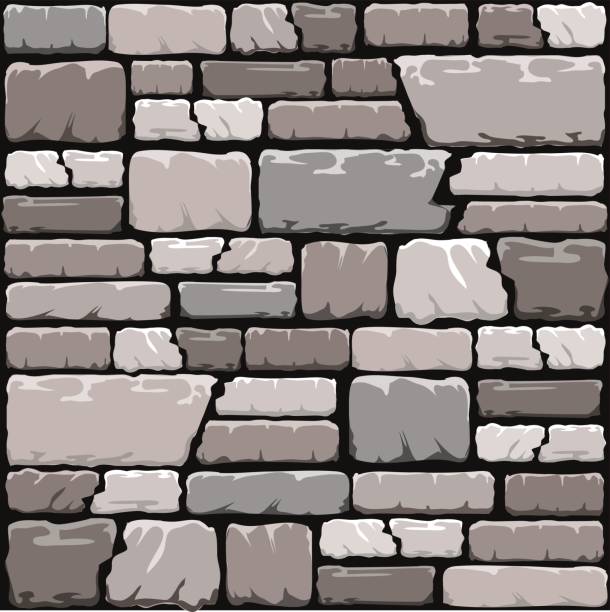 Grey stone wall background Grey stone wall background in cool tones. EPS10 vector format. stone wall stock illustrations
