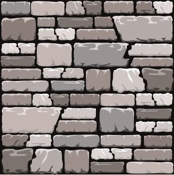 Vector illustration of Grey stone wall background