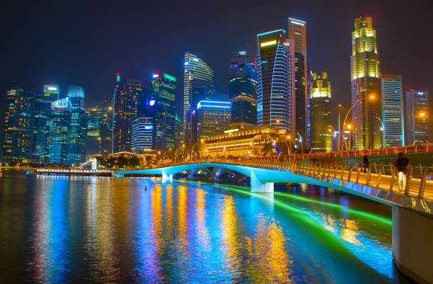 istock Beautiful Singapore Downtown at night 840048612