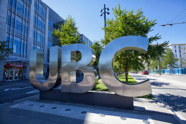 UBC sign, Vancouver, Canada stock photo