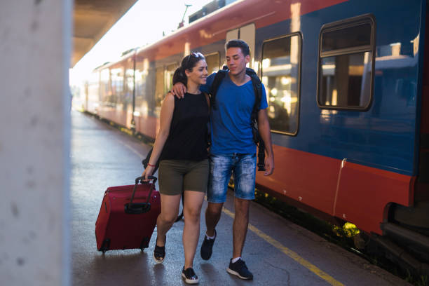istock Young couple in love traveling 840056668