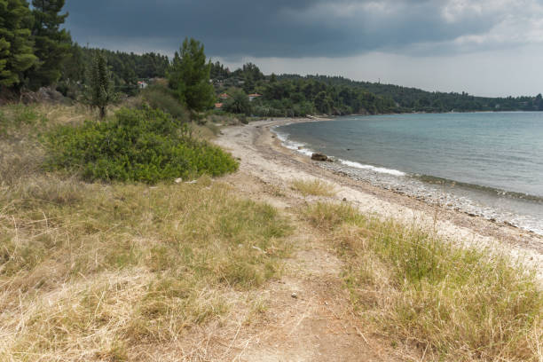 istock Panoramic view of Litheri Beach at Sithonia peninsula, Chalkidiki, Greece 840064580