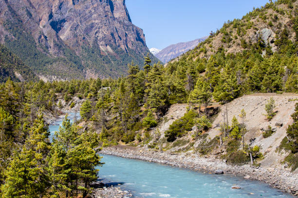 istock Majestic landscape and blue river in Himalayas mountains in Nepal 840067962