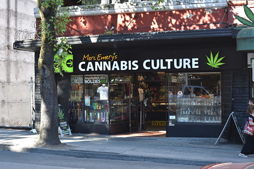 Vancouver, BC August 26, 2017.  Cannabis Culture is a shop owned by marijuana activist Marc Emory to sell marijuana related products.