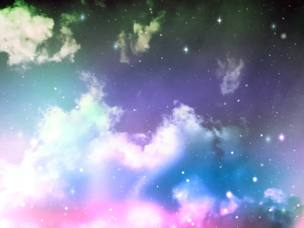 Sky with Cloud and Stars Abstract Fantasy Color stock photo