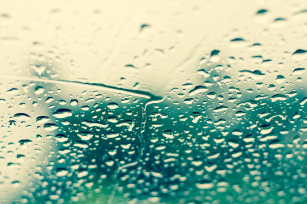 istock Natural water drops on glass 840078804