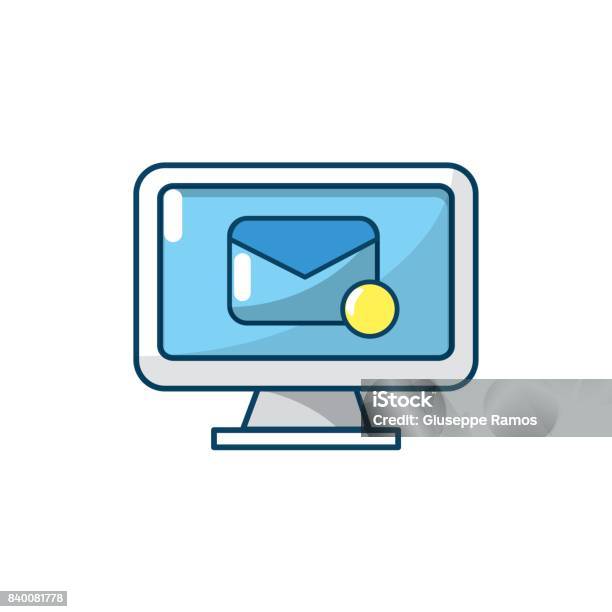 Computer Message Graphic Computer Technology With Email Electronic Message Stock Illustration ...
