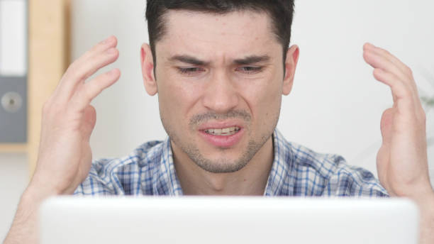 istock Man Upset by Loss, and Disaster, Front View 840085432