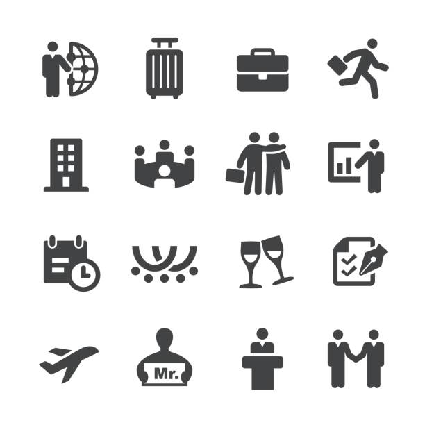 Business Trip Icons - Acme Series Business Trip Icons travel clipart stock illustrations