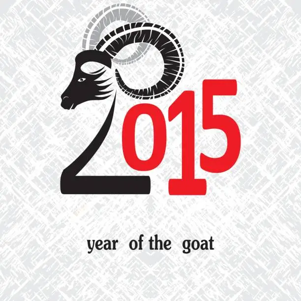 Vector illustration of Chinese symbol vector goat 2015 year illustration image design.
