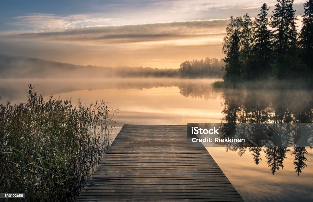 Scenic landscape with morning mood and sunrise at autumn in Finland Scenic landscape with morning mood and sunrise at autumn in Hämeenlinna, Finland Finland Stock Photo