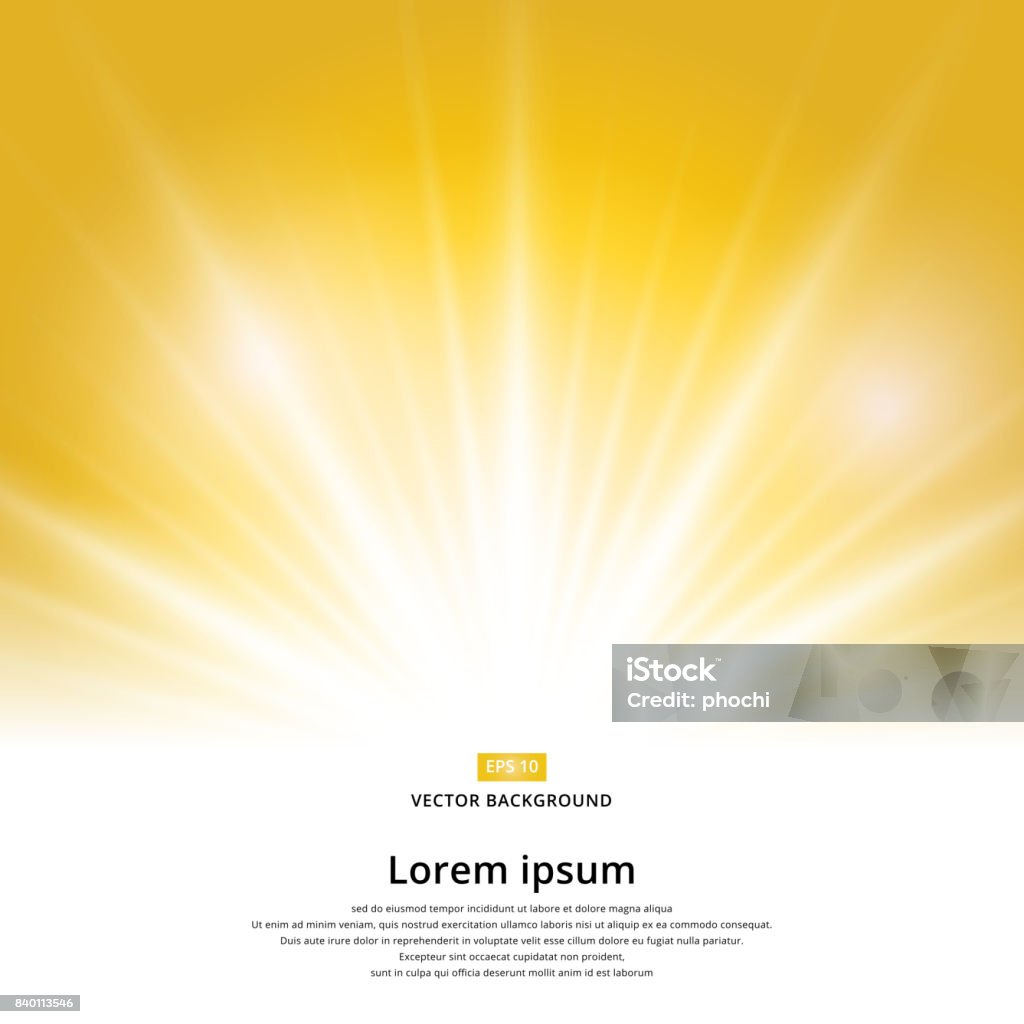 sunlight effect sparkle on yellow background with copy space. Abstract vector sunlight effect sparkle on yellow background with copy space. Abstract vector illustration Backgrounds stock vector