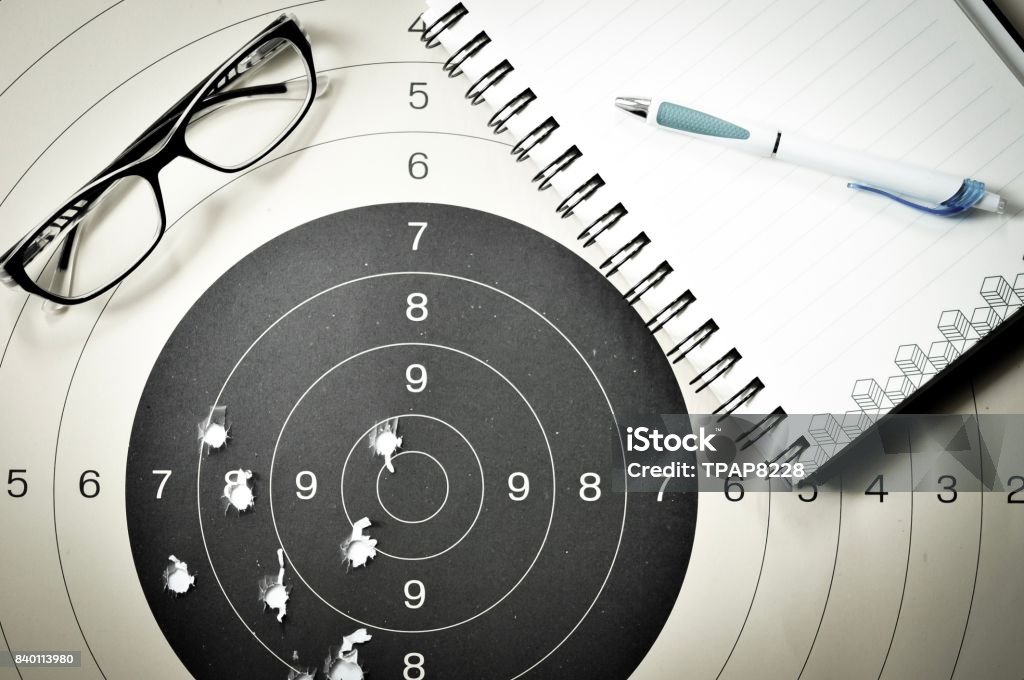 Setting The First Target Goal Setting With Target Objectives And Planning Concept Top View You ...