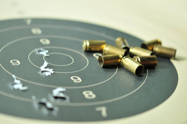 istock Goal setting with target, objectives and planning concept, top view, You can make a great target of business like a bullet target 840114622