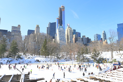 New York, USA - February 10, 2013: Wollman Rink in Central Park