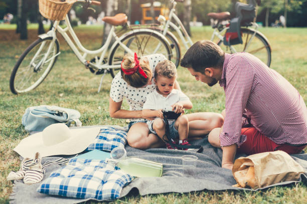 istock Young family on a picnic 840140022