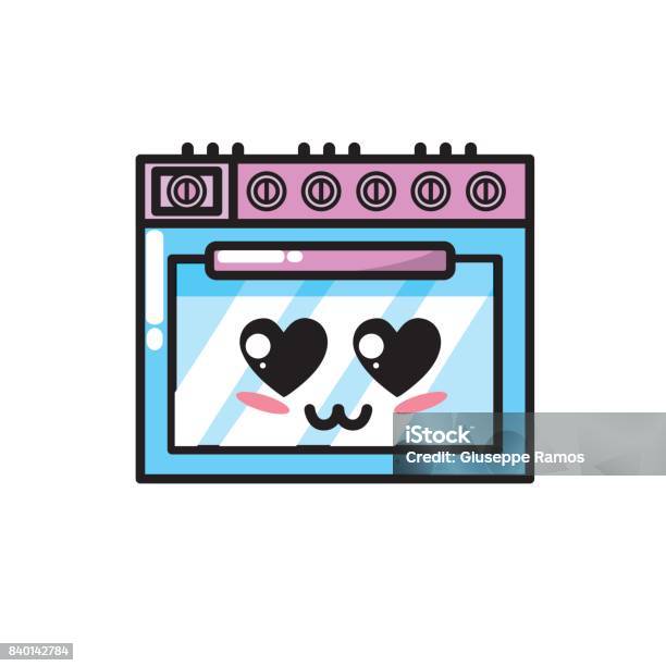 Kawaii Cute Happy Microwaves Technology Stock Illustration - Download Image  Now - Affectionate, Art, Beauty - iStock