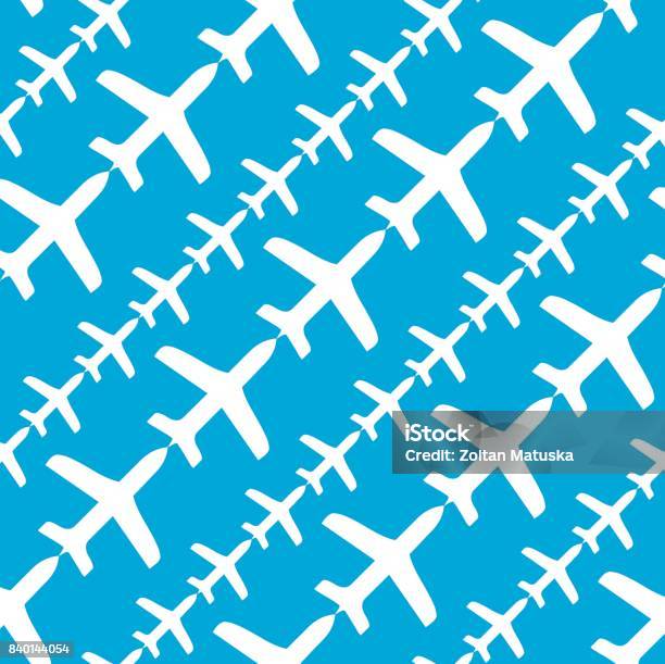 Airplan Vector Pattern Airplane Plane Transport Pattern Background Vector Stock Illustration ...