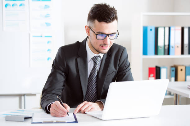 istock Businessman working in an office 840148188