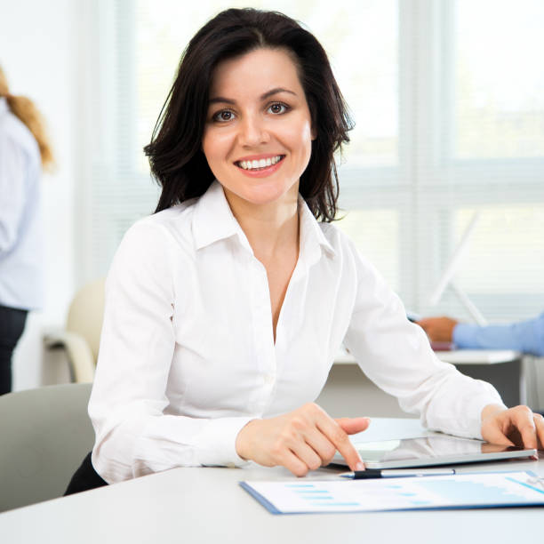 istock Businesswoman working with tablet 840148752