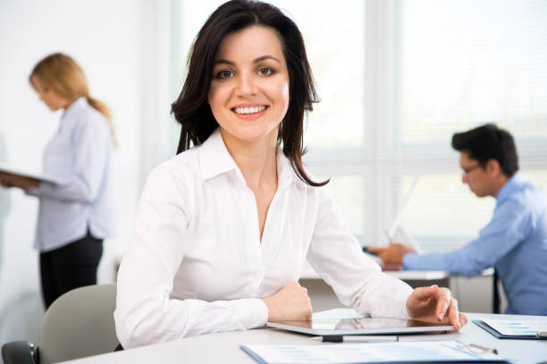 istock Businesswoman working with tablet 840151444