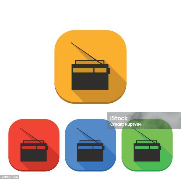 The Radio Icon Vector Illustration Stock Illustration - Download Image Now - Car Stereo, Device Screen, Analog