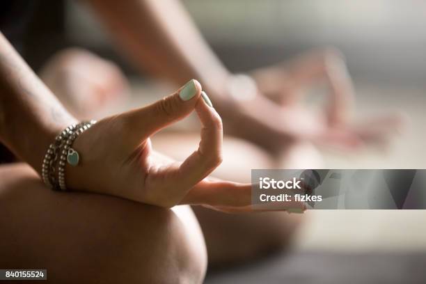 Gyan Mudra Close Up Image Stock Photo - Download Image Now - Yoga, Mudra, Finger