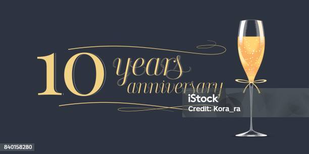 10 Years Anniversary Vector Icon Stock Illustration - Download Image Now - 10th Anniversary, Anniversary, Backgrounds
