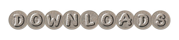 istock DOWNLOADS  – Five new pence coins on white background 840158450