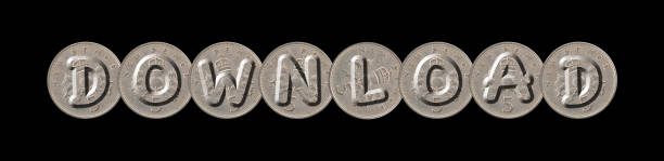 istock DOWNLOAD  – Five new pence coins on black background 840158670